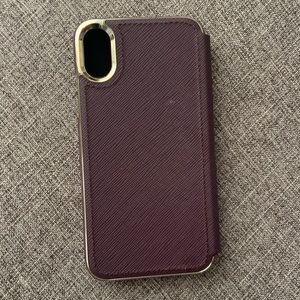 iPhone X Phone Case: Kate Spade Deep Plum Folio Case